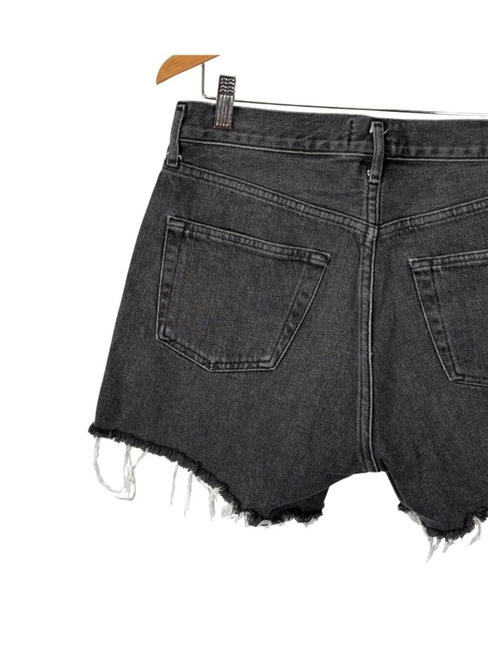 AGOLDE High Waist Cut Off Jean Shorts Size 26 - Picture 6 of 10